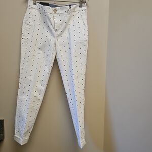 NWT Tommy Hilfiger White Pants with Black Stars